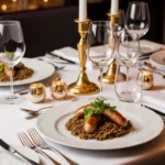 Recette Saucisse Lentilles servie élégamment sur une table raffinée, plat traditionnel français gourmand et complet