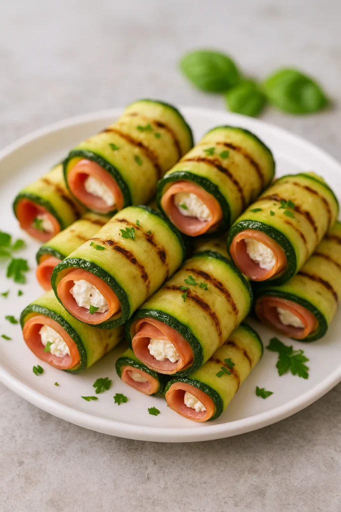 Roulés aux courgettes et jambon faciles et légers, recette apéritif rapide